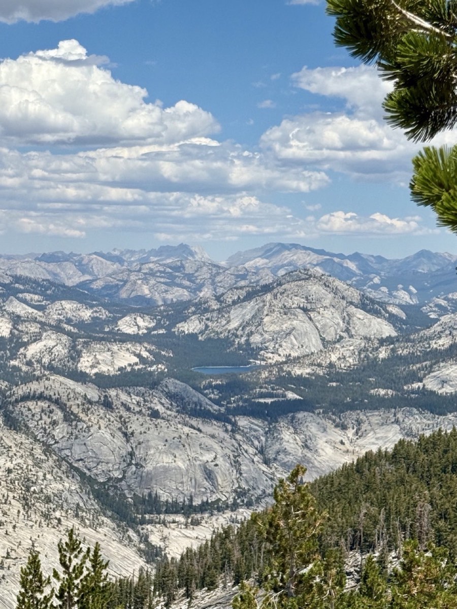 A broad view across the high Sierra from Clouds Rest